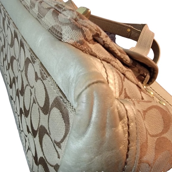 Vintage Coach Legacy Signature C Brown Canvas Top Zip Satchel Bag - Picture 10 of 12